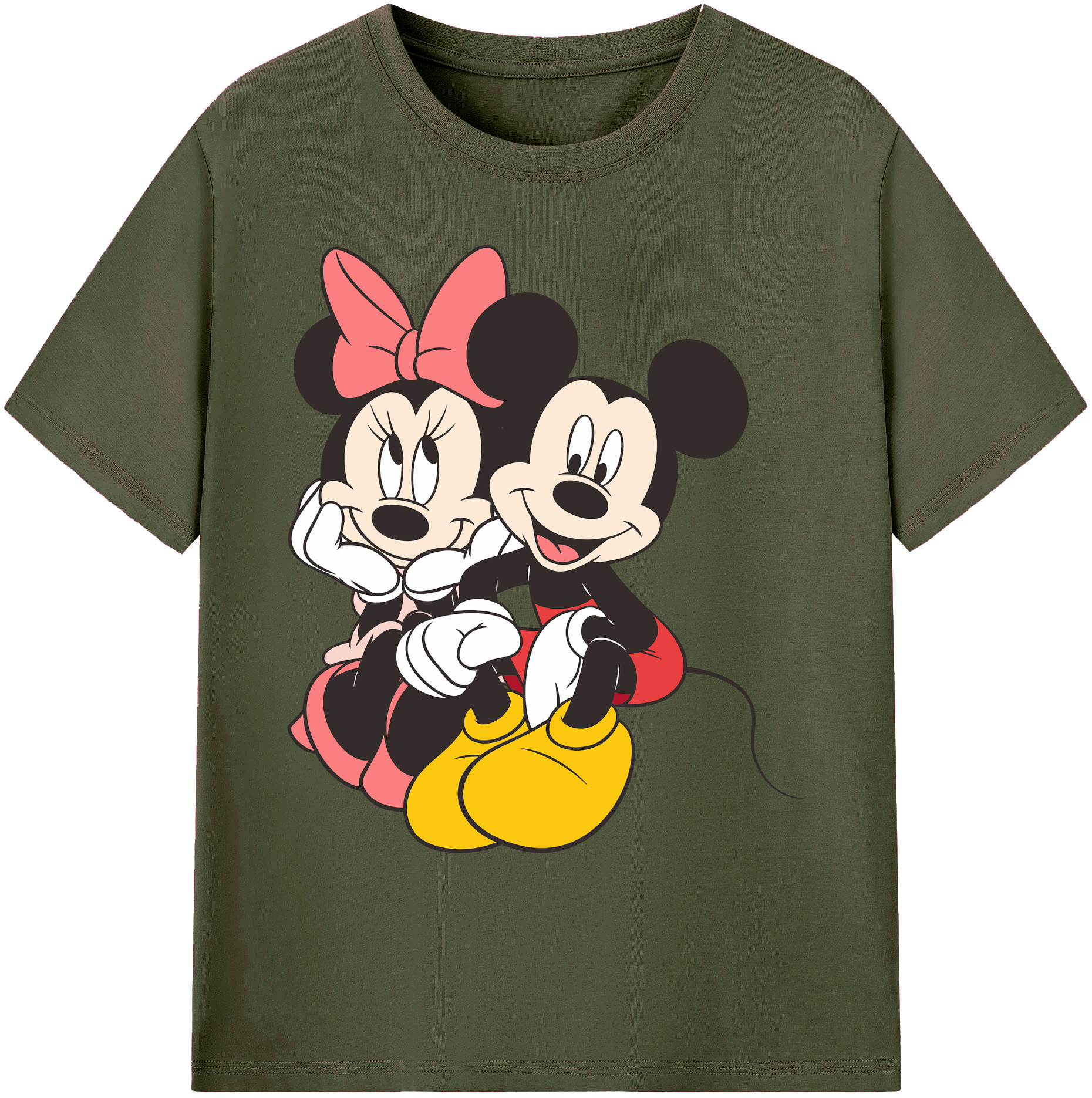 ミッキーマウス Mickey Mouse 綿100％ メンズ半袖Tシャツ｜肌触りやわらか＆通気性